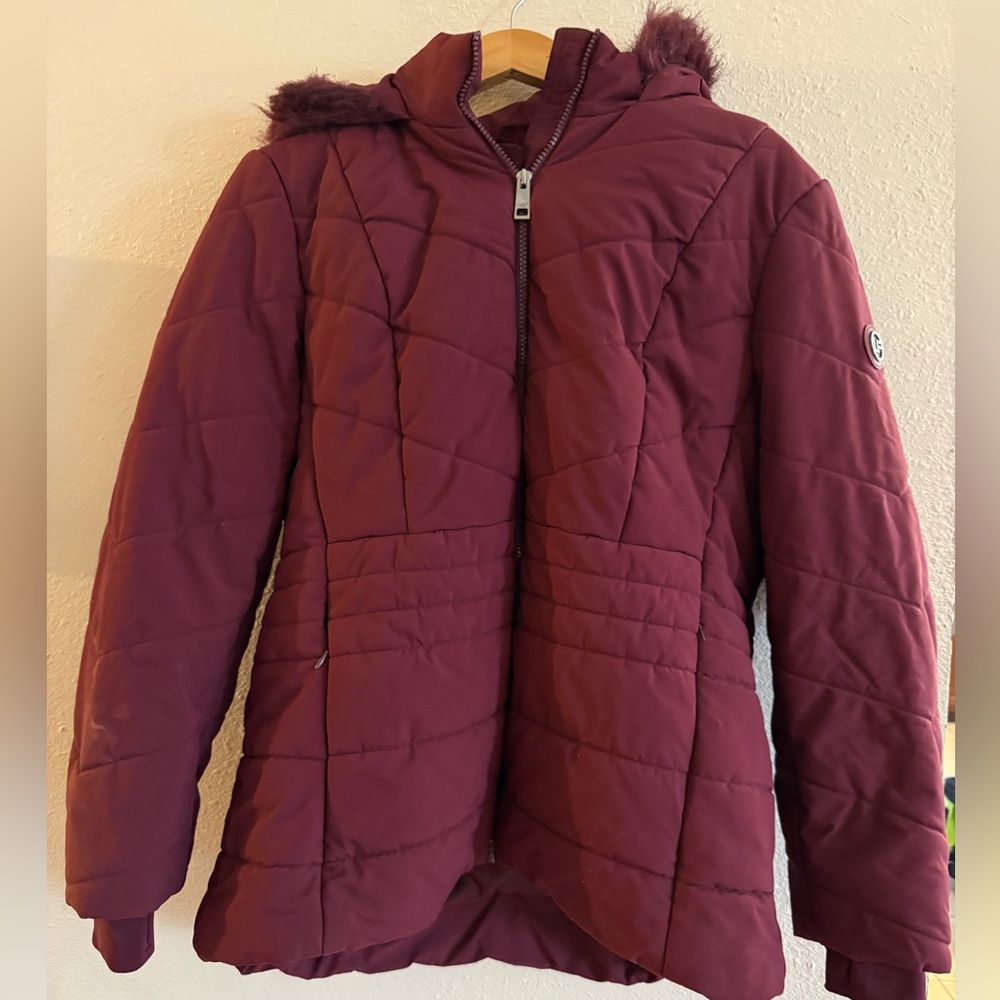 London Fog womens burgundy puffer winter jacket size XL